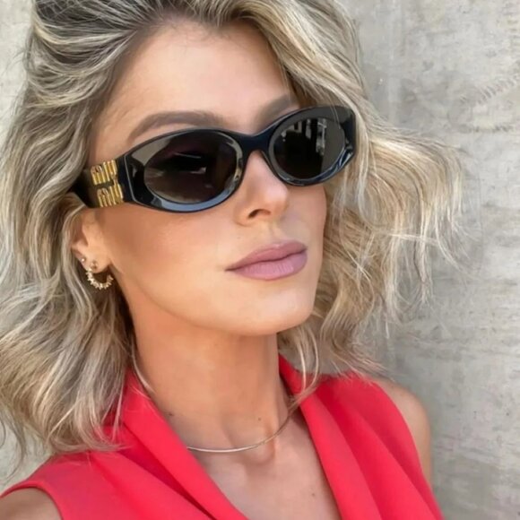 Miu Miu MU11WS 1AB5S0 BRAND NEW Sunglasses Black Dark Grey Oval Women main image 13